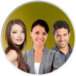 Fotoporcellana tonda tre teste